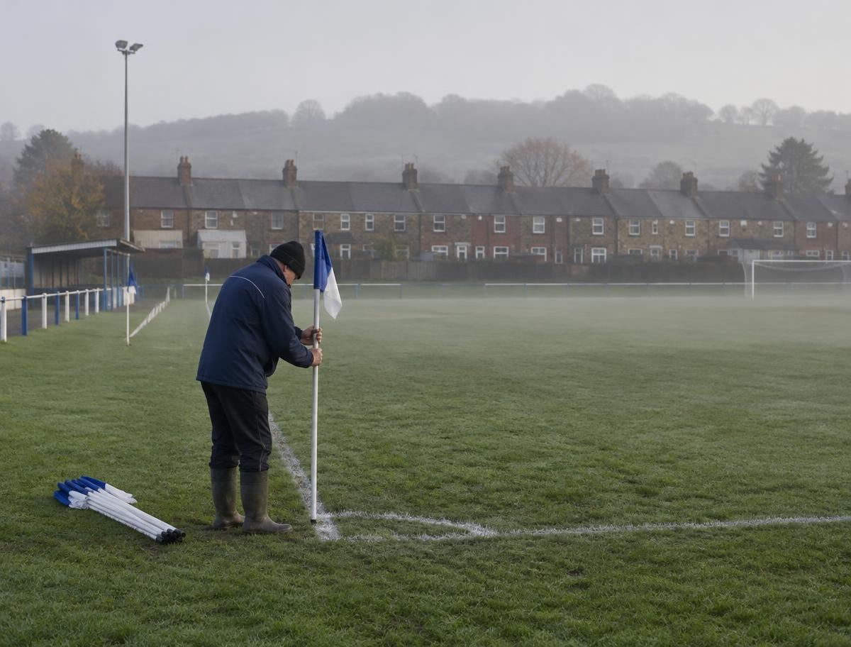 A local club ground at the end of the day